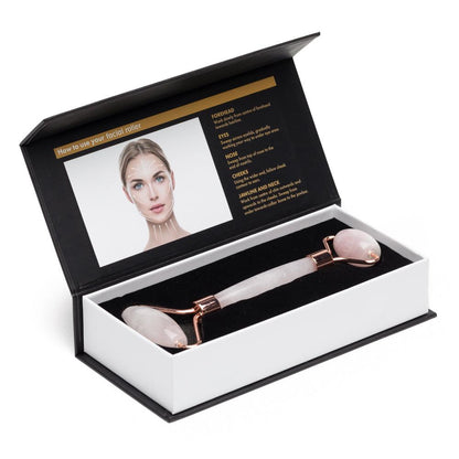 EpiLynx - Genuine Rose Quartz Roller - Massage for Skin Tightening and Firming